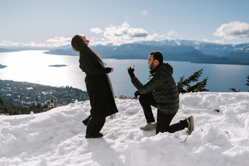 Propuesta de Matrimonio en la nieve, Invierno Bariloche. Bariloche Wedding Proposal